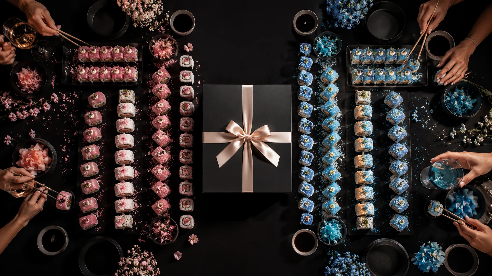 Sushi pour gender reveal avec Nena Sushi Latino Venezolano
